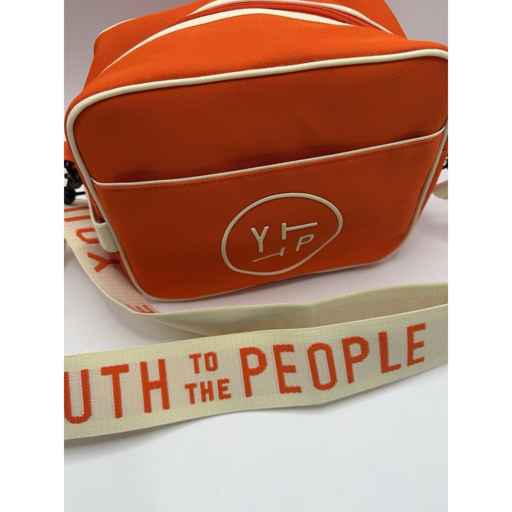 YOUTH TO THE PEOPLE Crossbody Bag in Orange‎ With Logo, Trim & Strap NEW